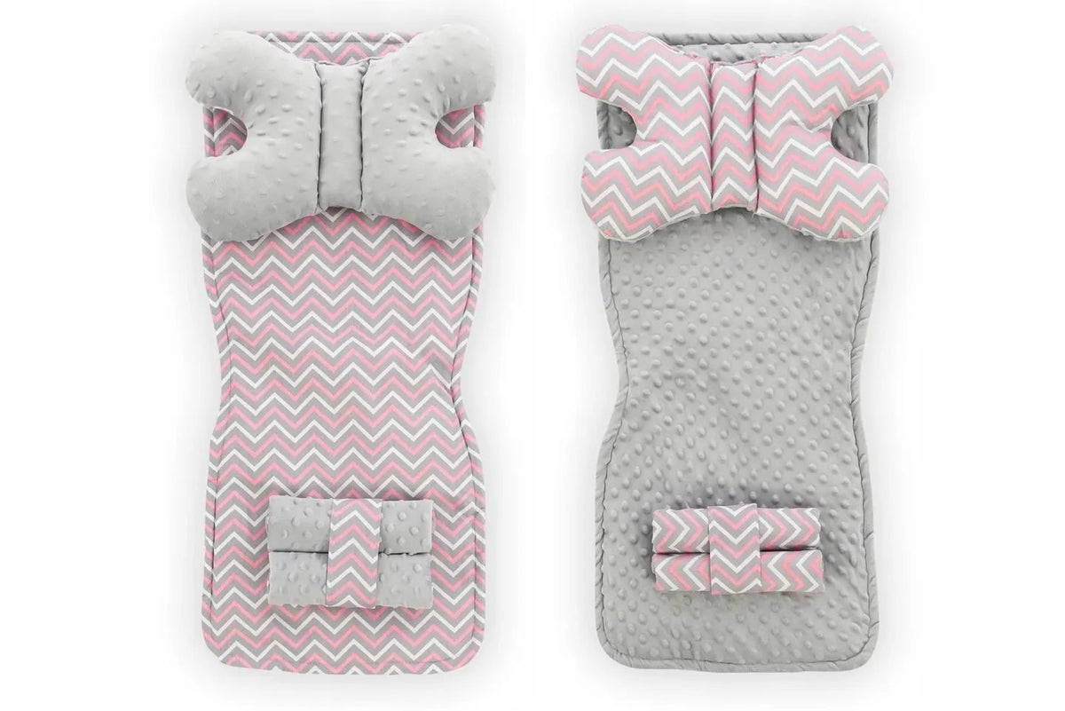 Set Pentru Carucior Cu Doua Fete 4in1 Pink/Grey ZigZag 6