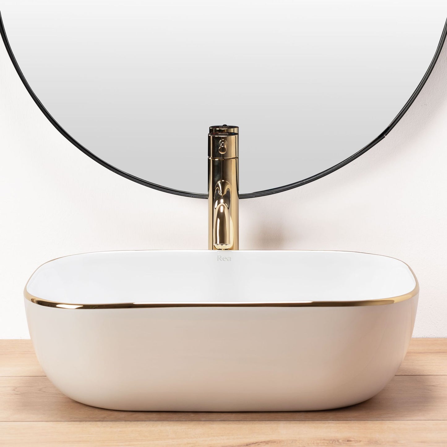 Lavoar pentru blat Rea Belinda Auriu Gold Edge 4