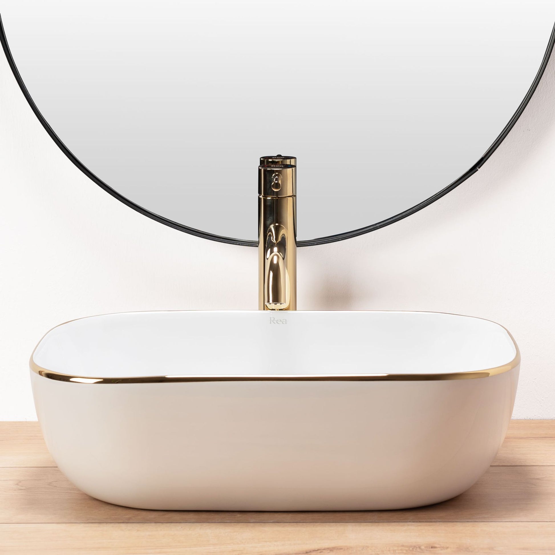 Lavoar pentru blat Rea Belinda Auriu Gold Edge 4