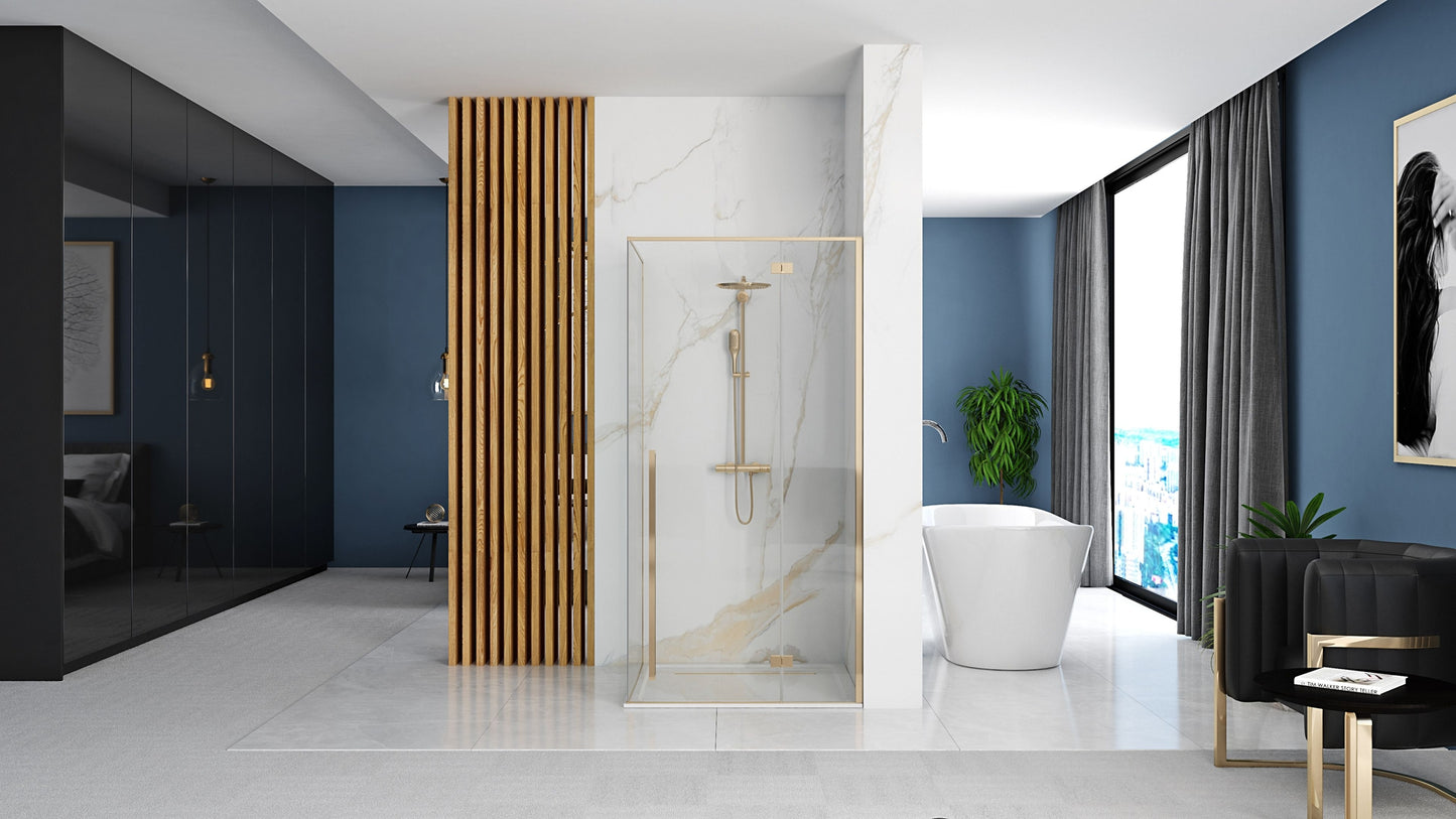 Cabina de dus Fargo 100x80 Gold cu cadita Savoy 4