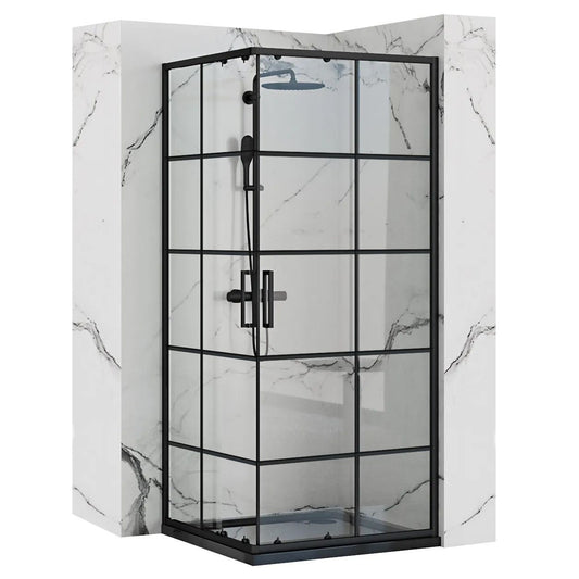Cabina de dus Rea Concept Black 90x90 cm fara cadita 1