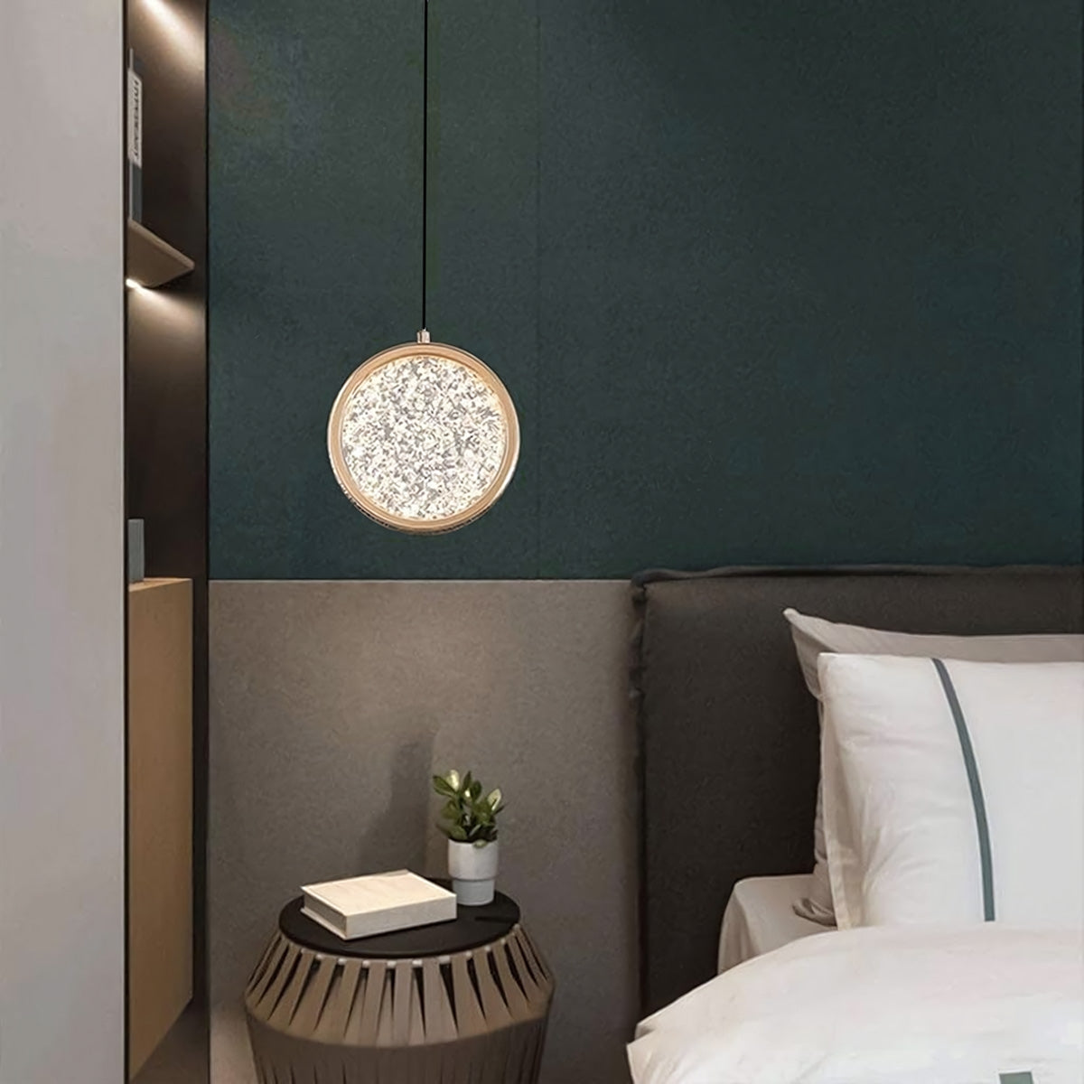 Lustră Cu Cristale Suspendată Led G089-1cp Złota  8