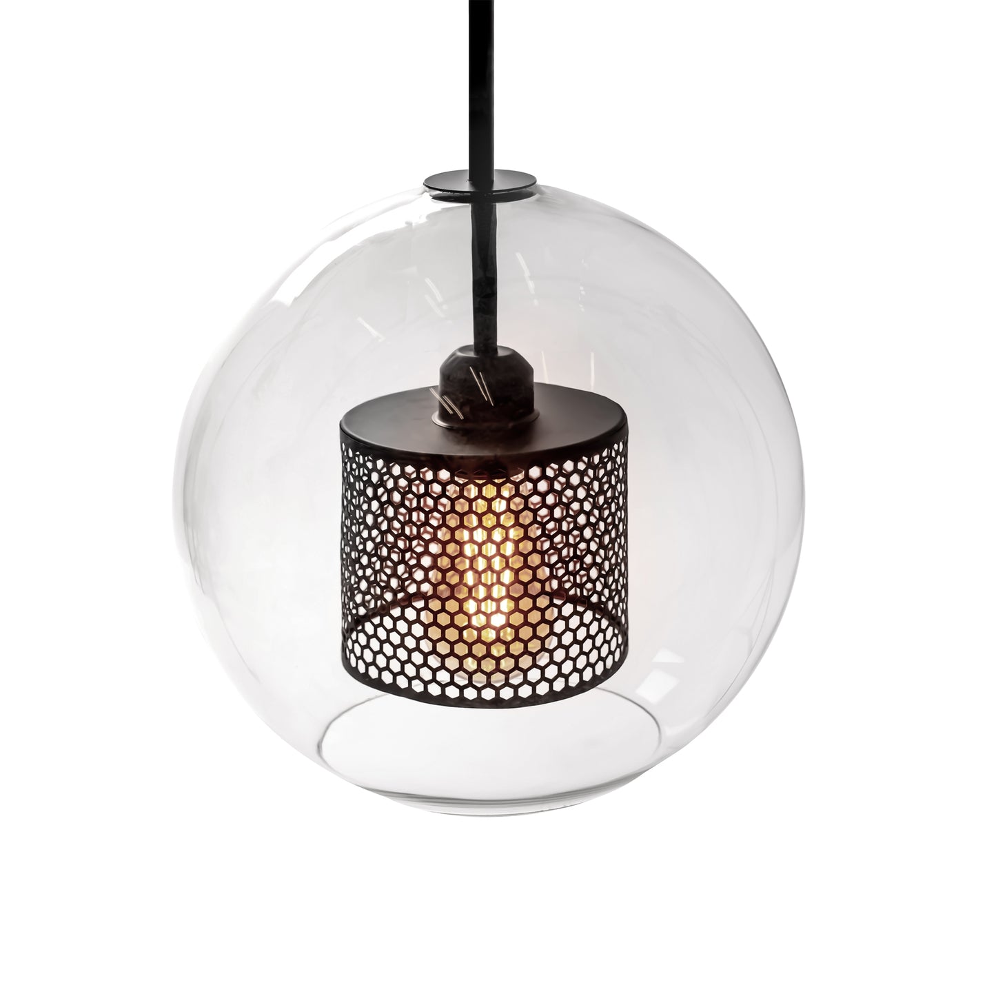 Lampă Suspendată Din Sticlă Loft Neagra APP557-1CP 20cm  3