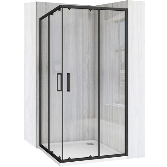 Cabină de duș Rea City 90x90 cm Black cu cadita Savoy black 1