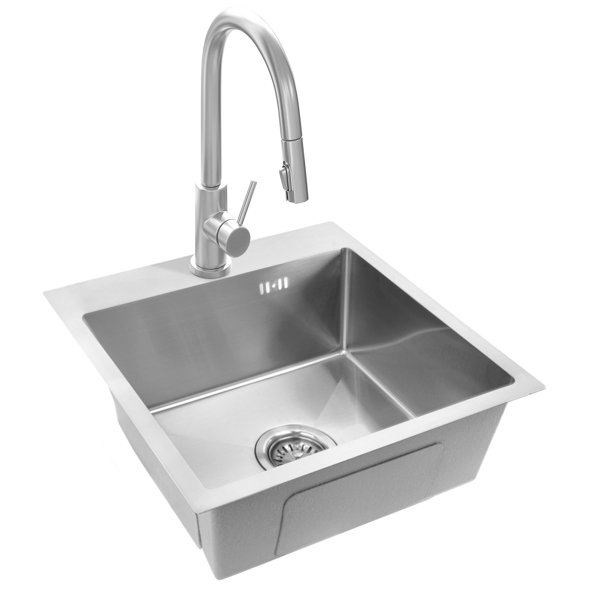 Chiuvetă Inox Leo 40 Brush Nickel cu robinet de bucătărie 5