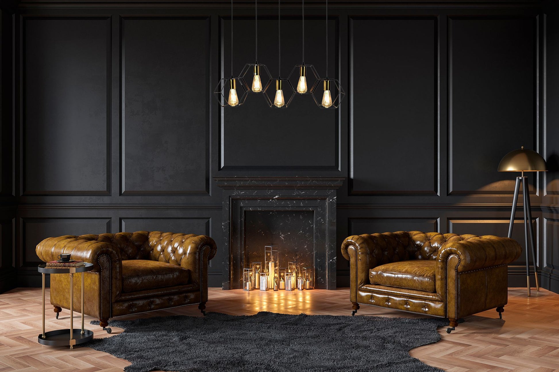 Lampă suspendată APP1133-5CP Black Gold  6