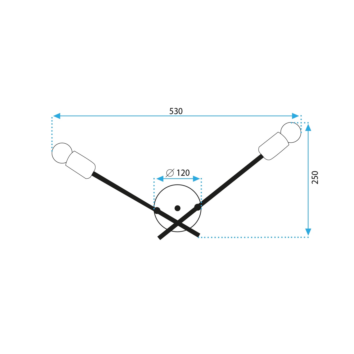 Lampa De Perete APP1119-2W Black  6