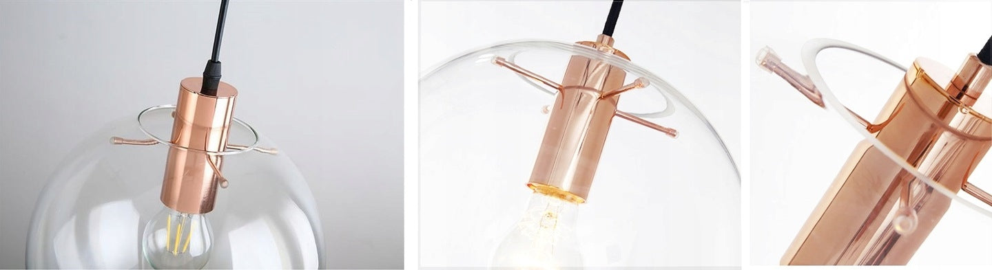 Lampa De Tavan Suspendabila Din Sticla Lassi 30 Cm Rose Gold  8