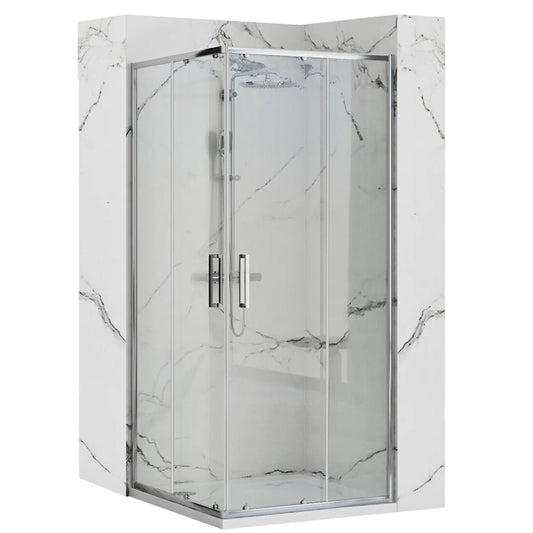 Cabina de dus Rea Punto 80x80 cm cu cadita Savoy black 1