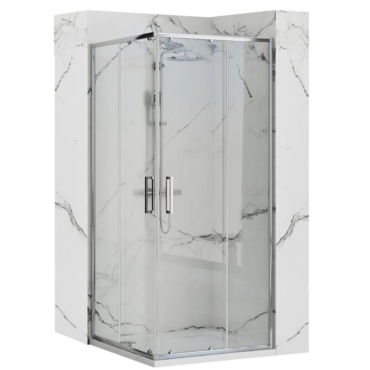 Cabina de dus Rea Punto 80x80 cm cu cadita Savoy 1