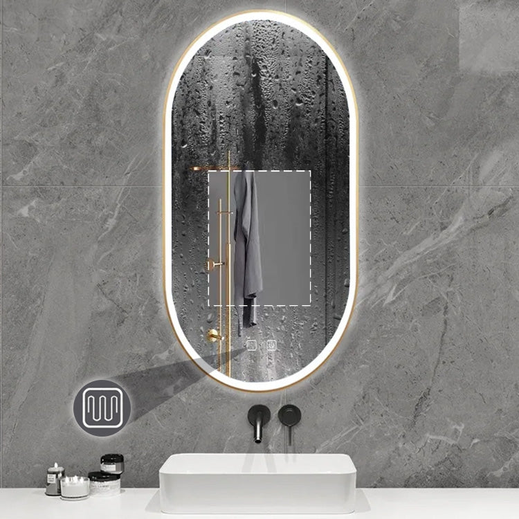 Oglindă LED OVL 50x100cm Brush Gold  6