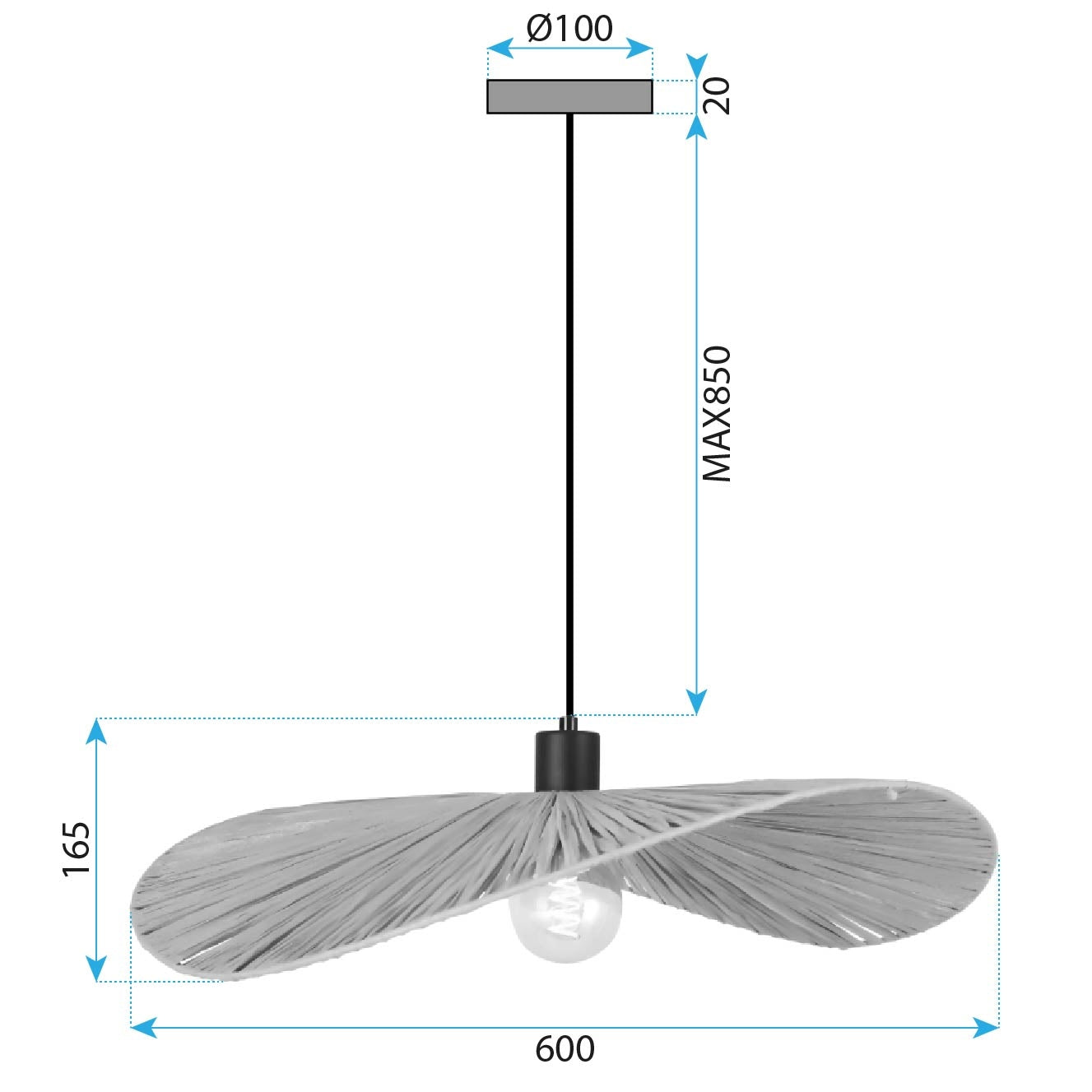 Lampă Suspendată APP1831-1CP Black  4