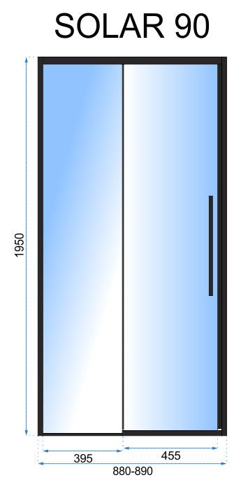 Usa pentru dus SOLAR BLACK MAT 90 5