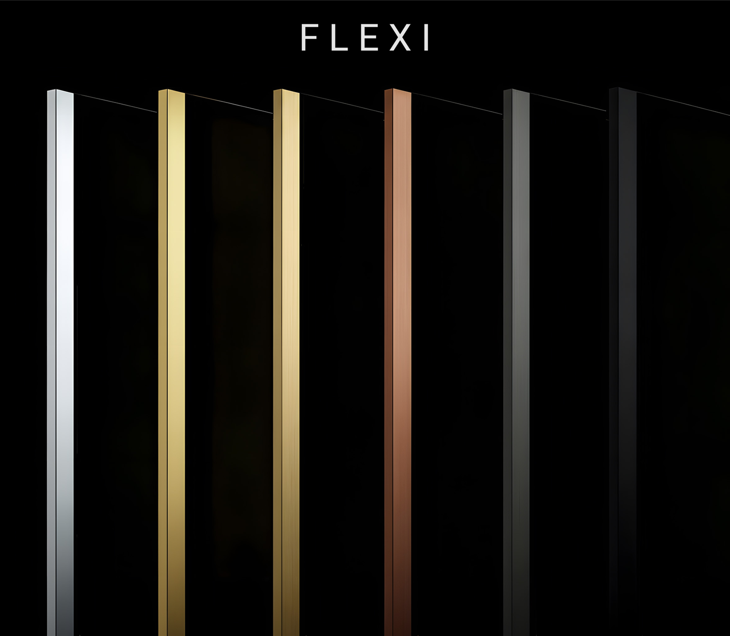 Paravan De Dus Rea Flexi Transparent / Brush Gold 110  8