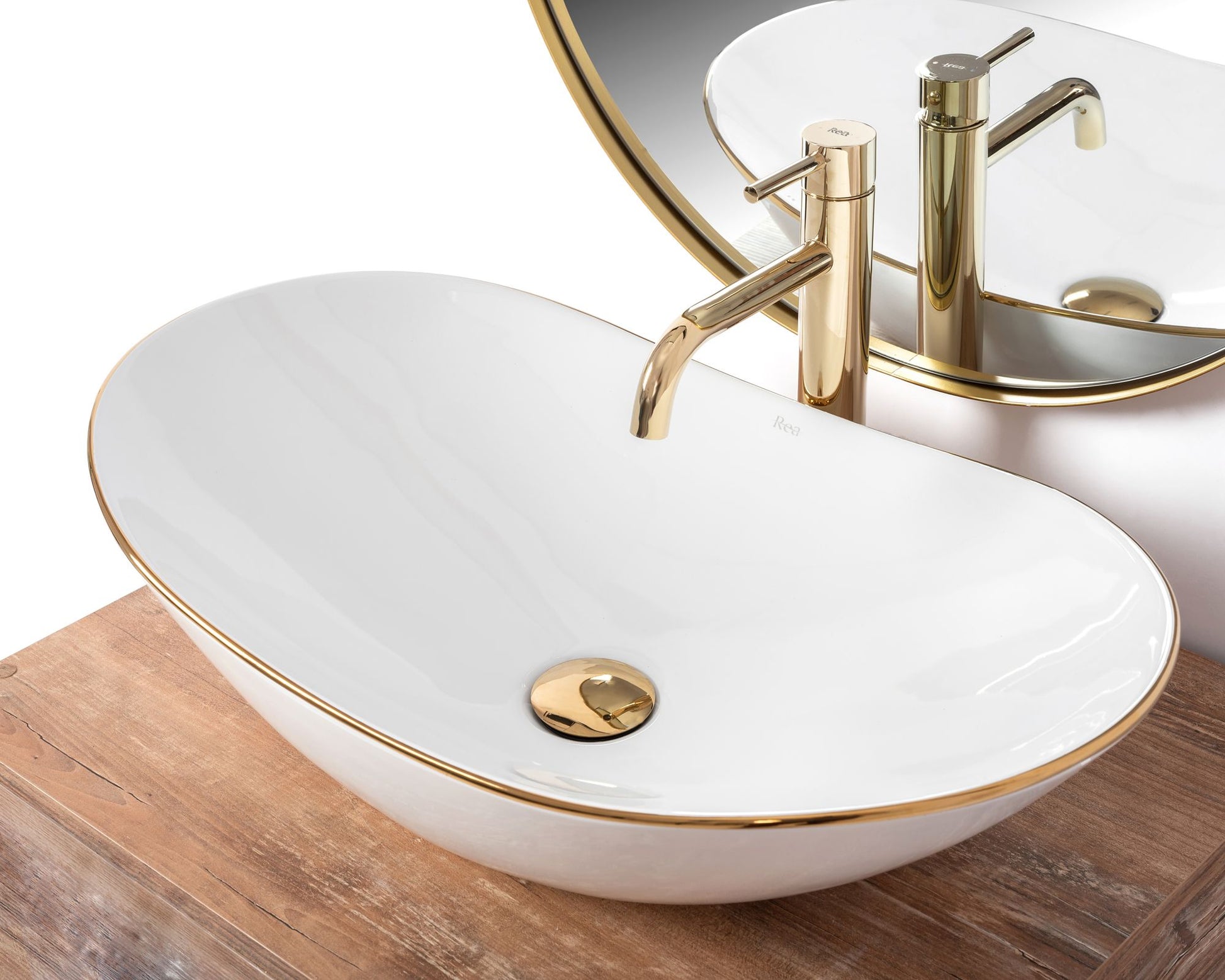 Lavoar pentru blat Rea Royal Auriu Edge 5