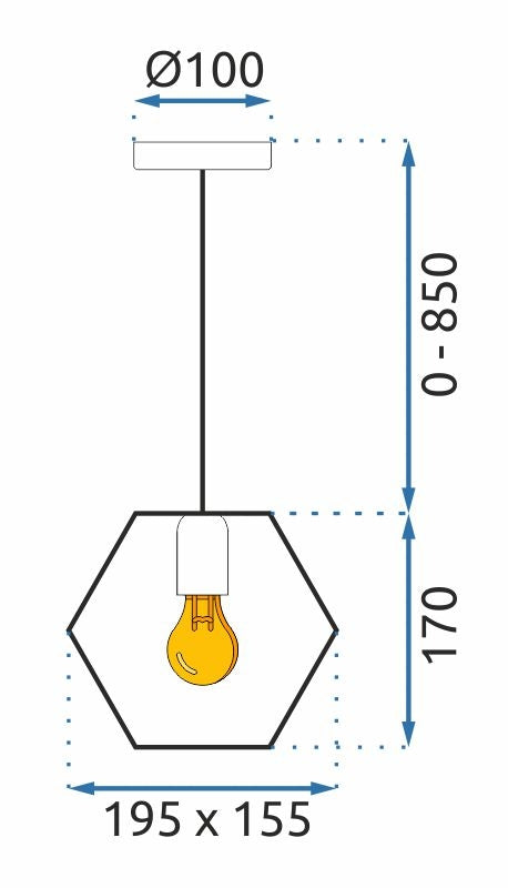 Lampă Suspendată APP1131-1CP Black/gold  6