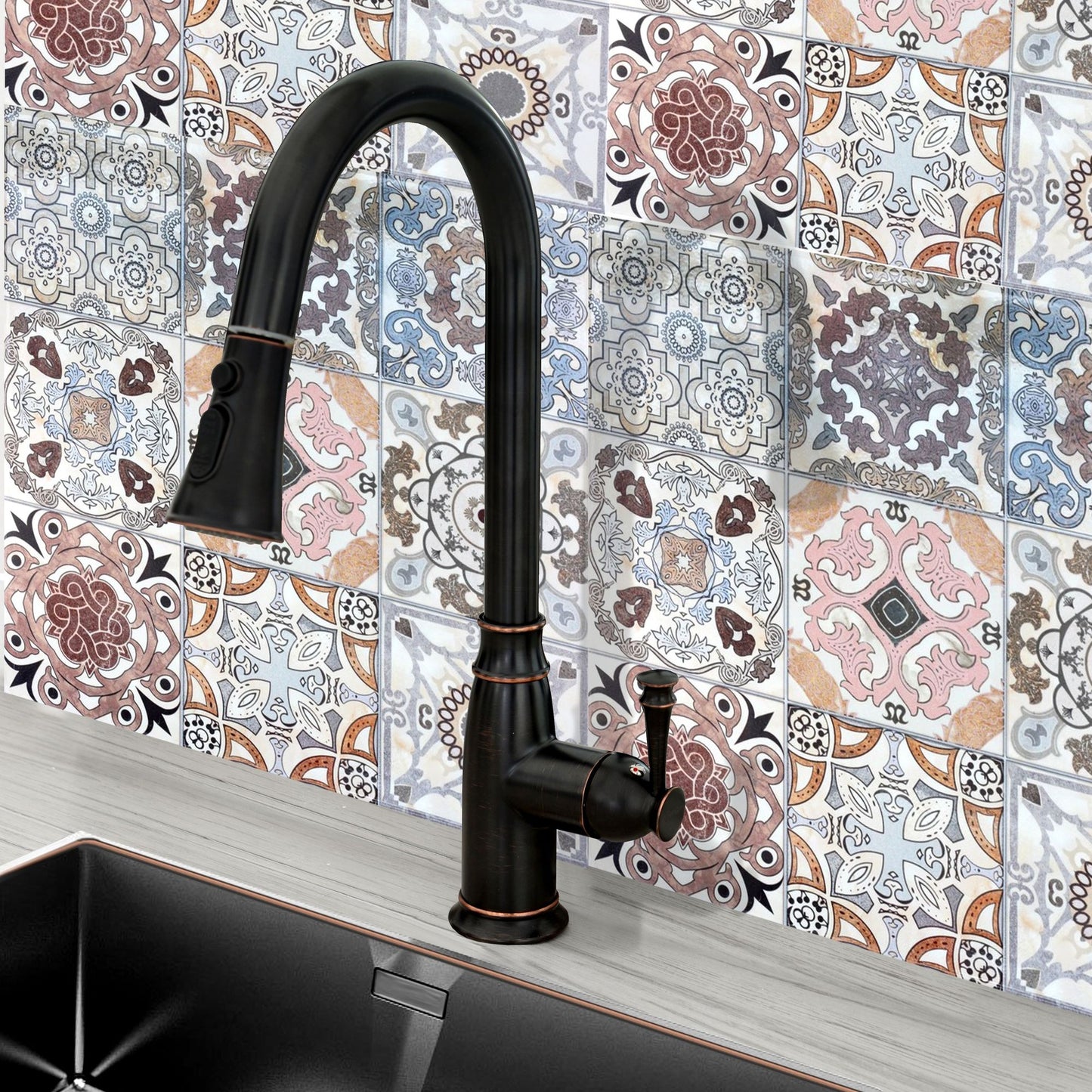 Baterie de bucatarie Rea Deco Old Black inalta  7
