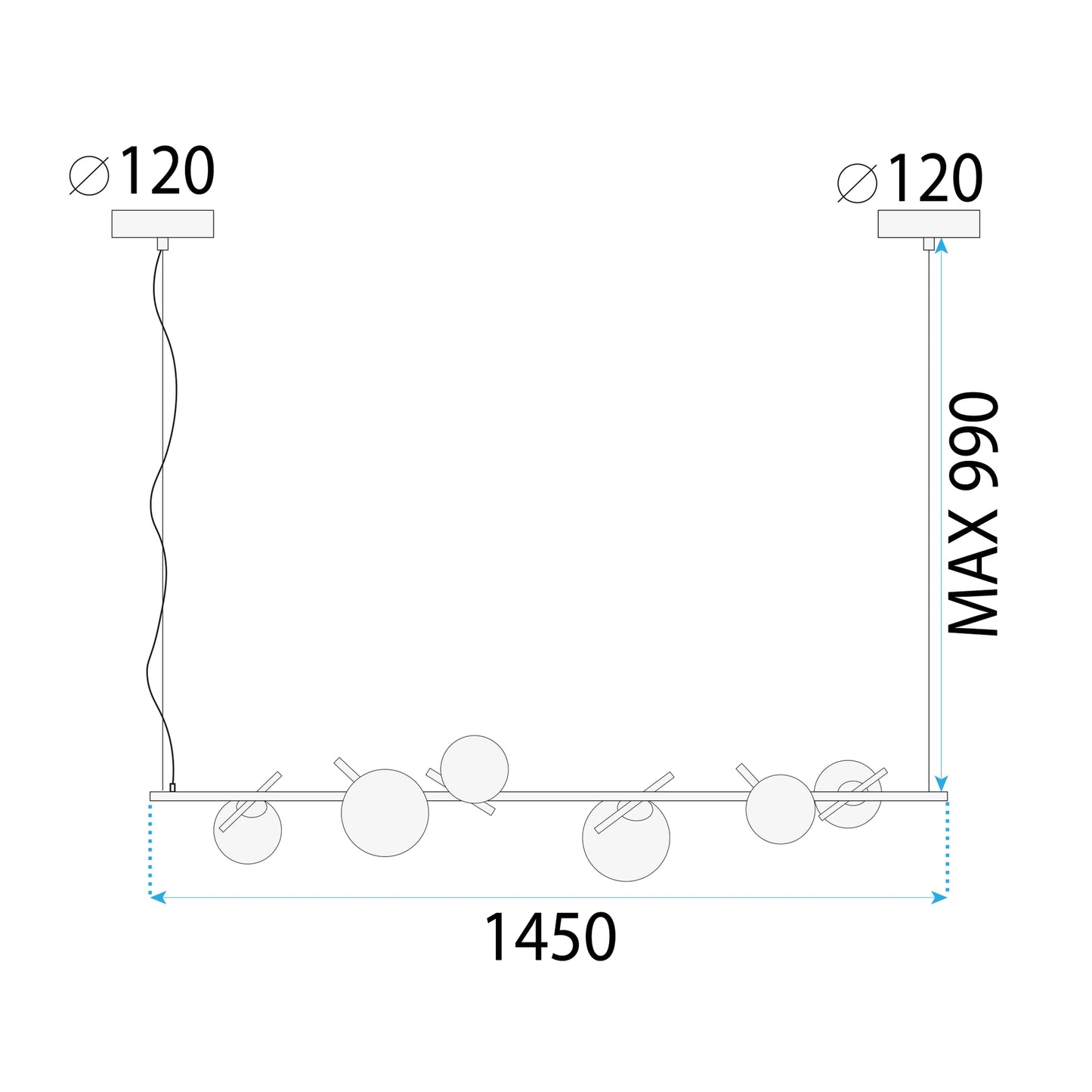 Lampă Suspendată APP1664-6CP Gold  6