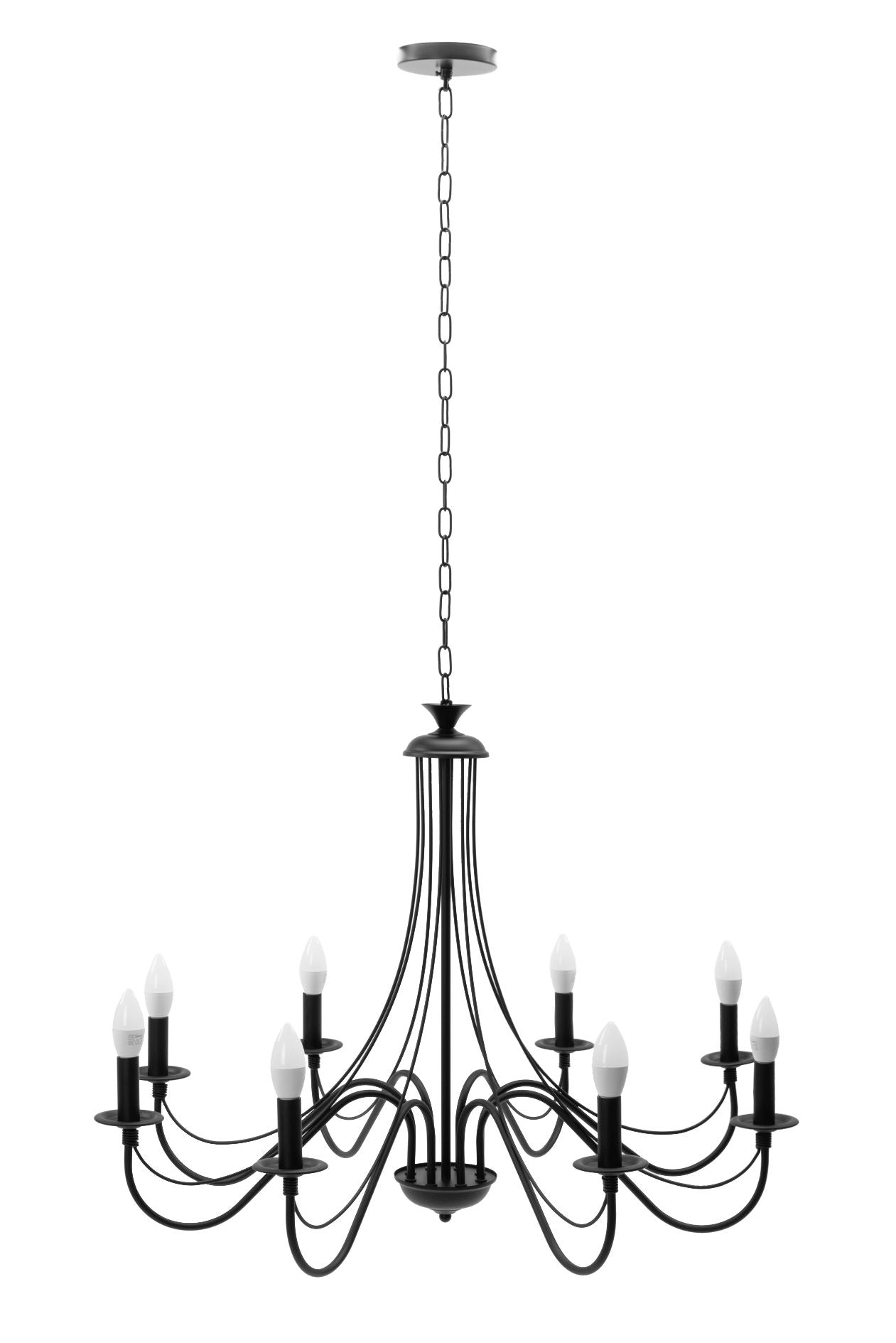 Lampă suspendată de tavan neagra rustica APP648-8CP  5