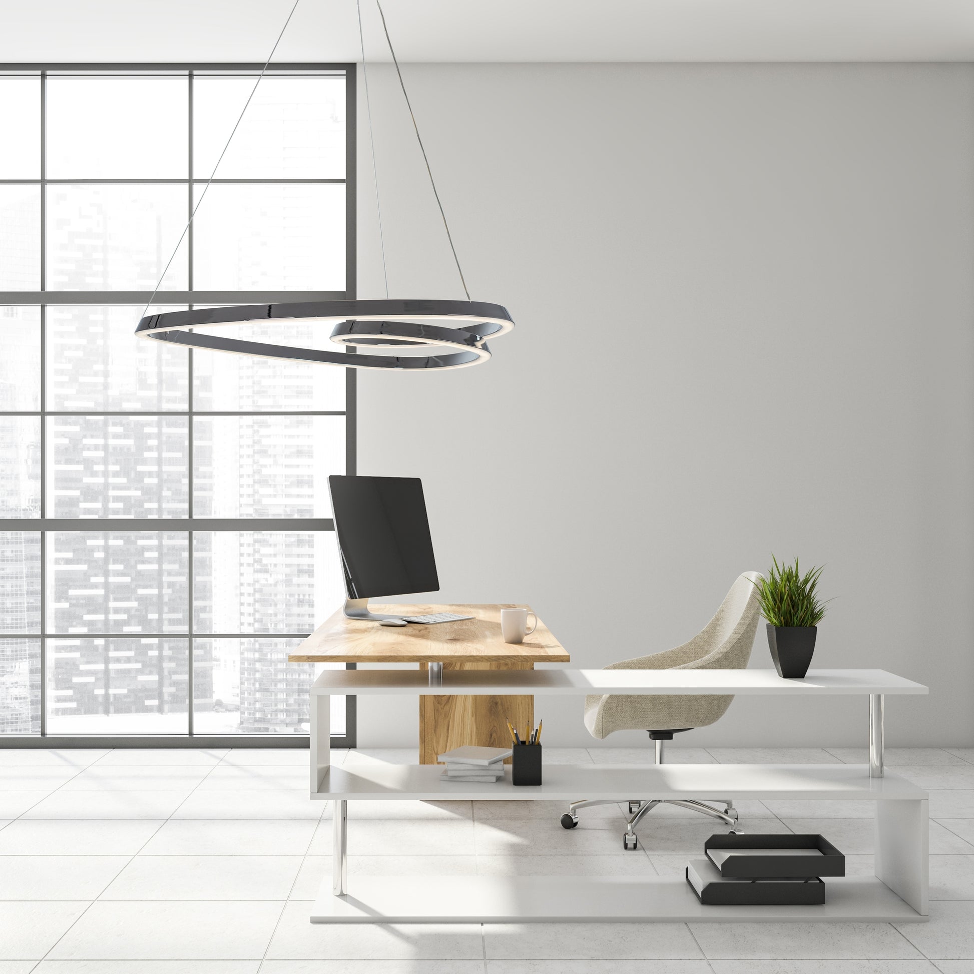 Lampă Suspendată De Tavan Led Modern + Telecomandă App7798-cp Chrome  7