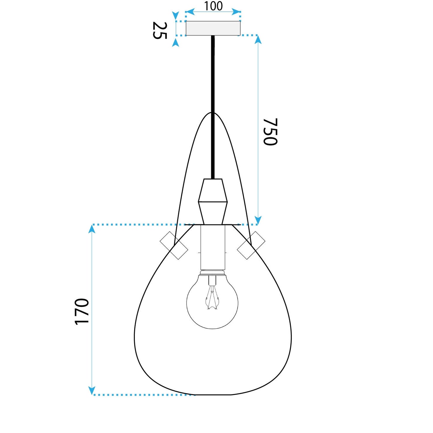 Lampă De Tavan APP1774-1CP Black Grey  7
