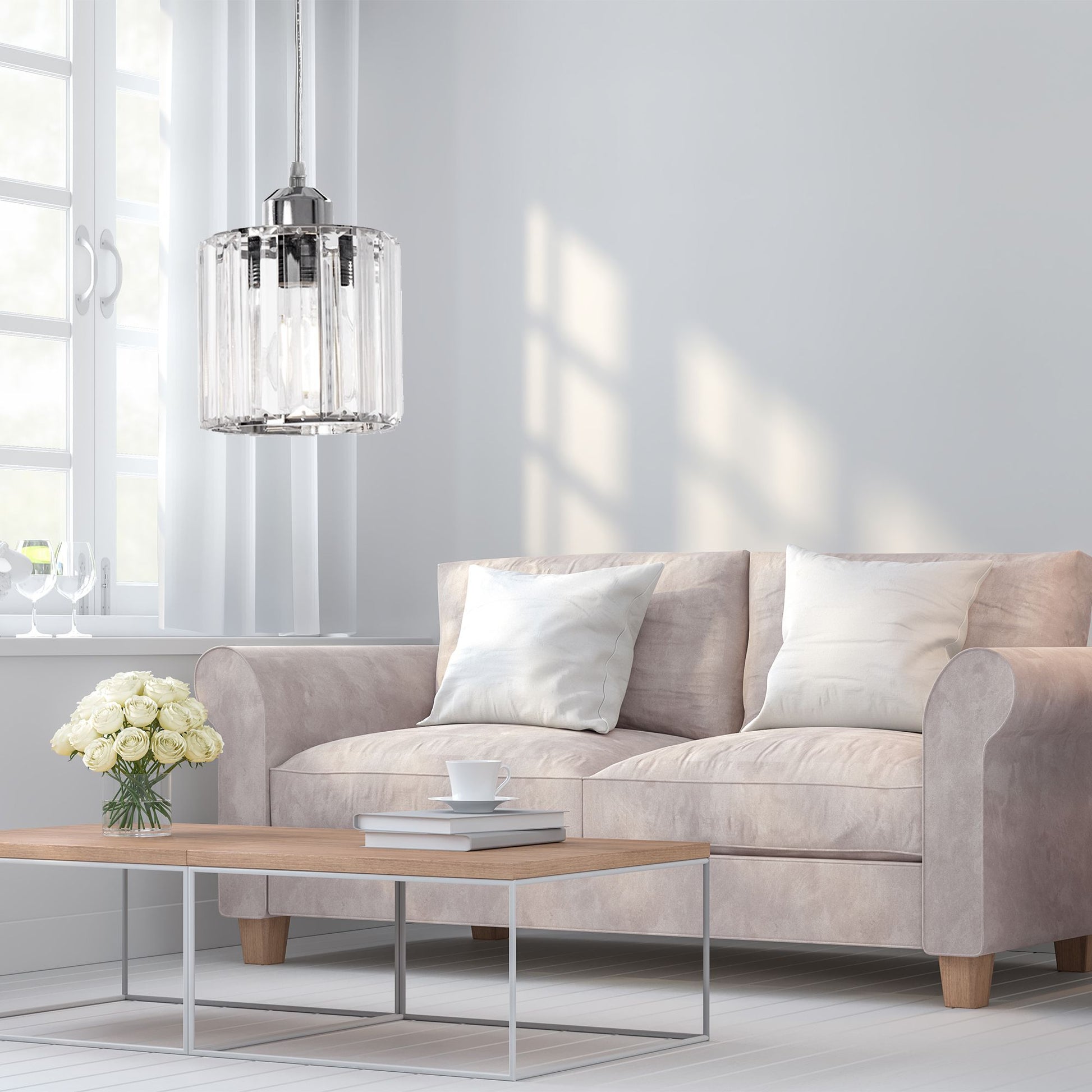Lampă de tavan cristal argintiu APP508-1CP  7