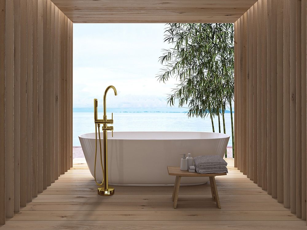 Baterie pentru cada Freestanding Rea Lungo Ortis Auriu Gold  7