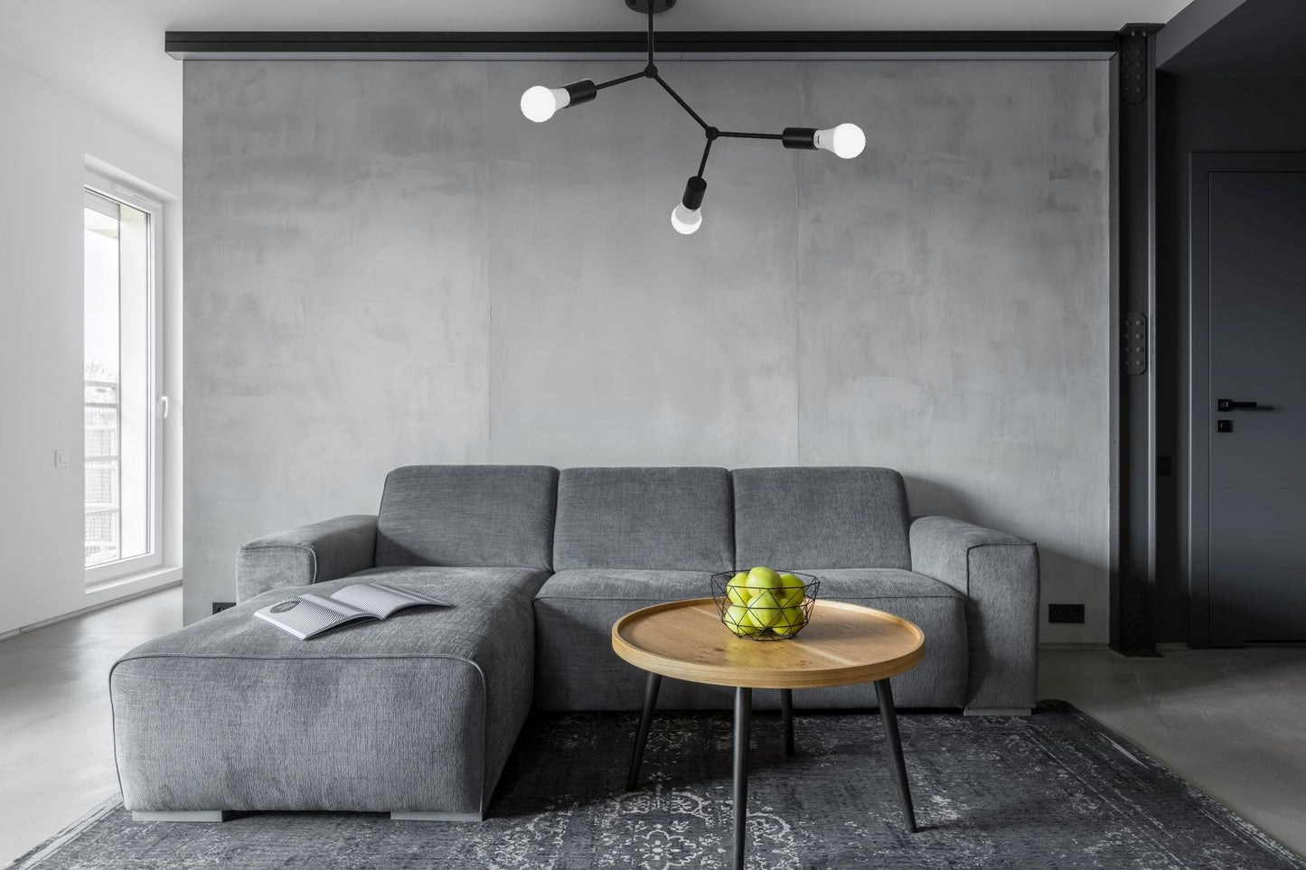 LAMPA PLAFON CLASICA NEAGRA METAL LOFT APP736-3C  3