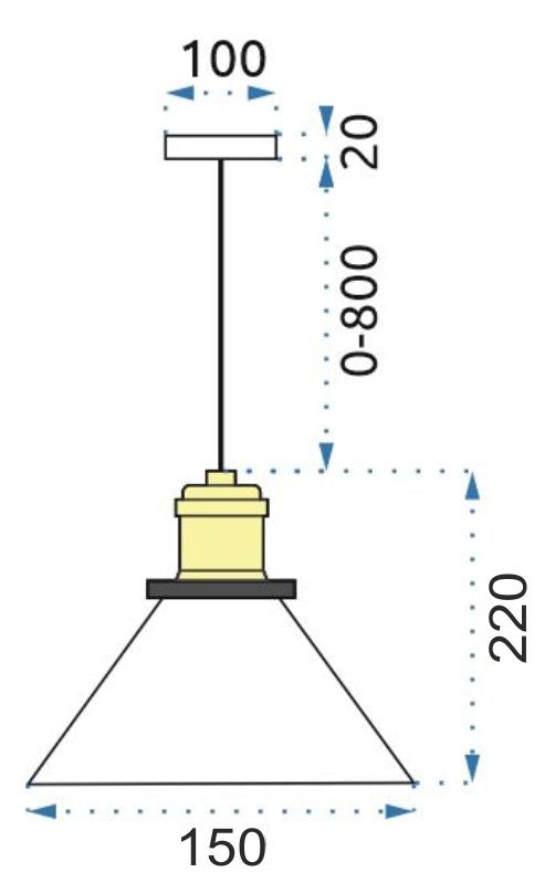 Lampa DE TAVAN SUSPENDABILA din sticla Verto D APP048-1CP  10