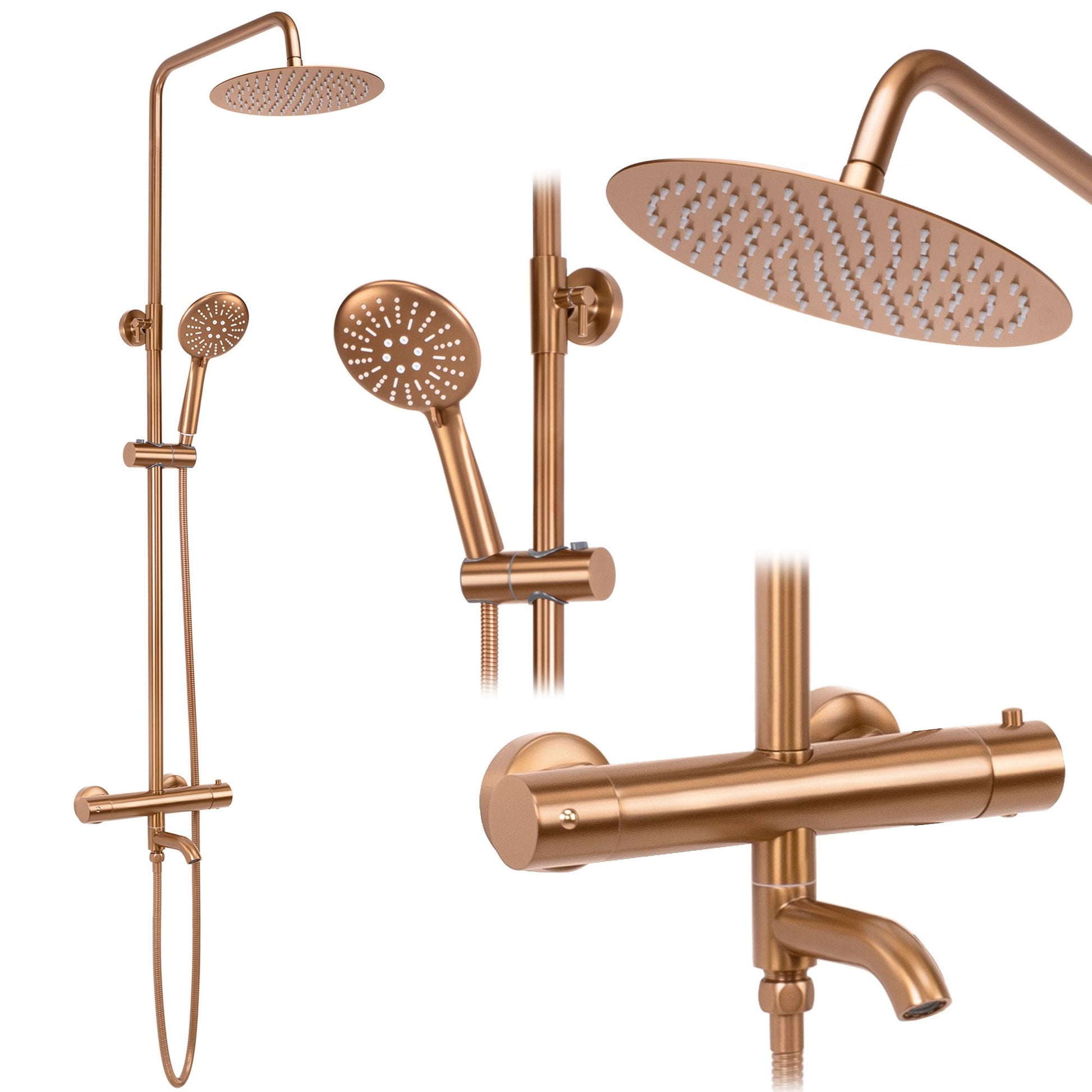 Coloana de dus cu termostat REA Lungo Copper Brush  1
