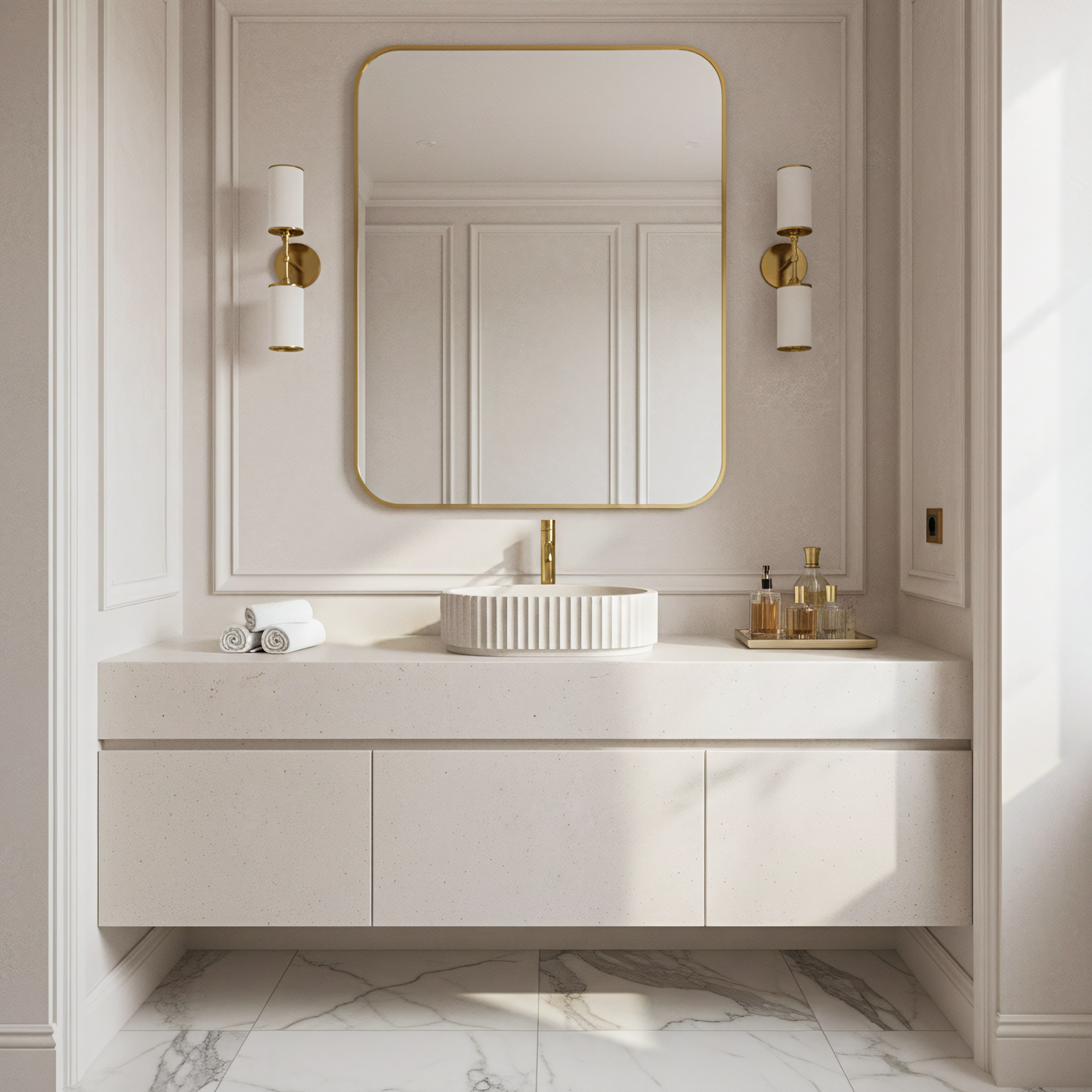 Lavoar pe blat Margaret Beige  6