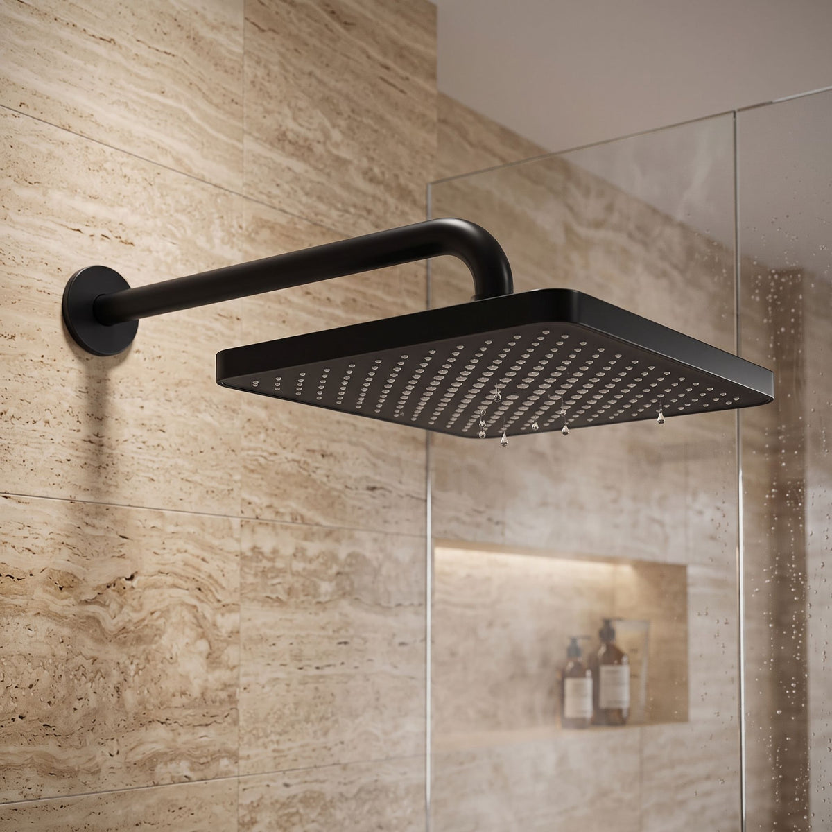 Pălărie De Duș Dreptunghiulară REA JS-032 Black 3