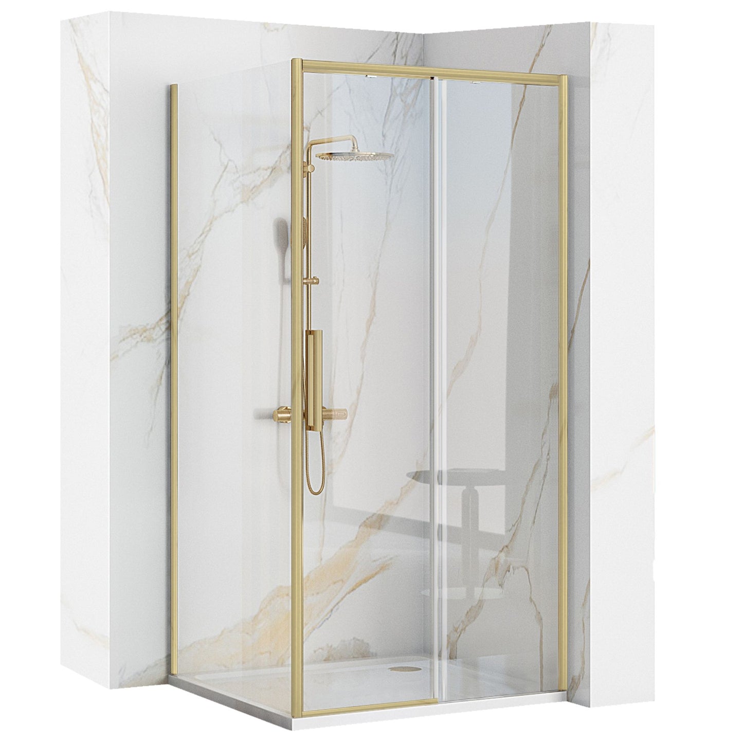 Cabina dus Rapid Slide Gold Brush Usa: 110 Perete: 100 1