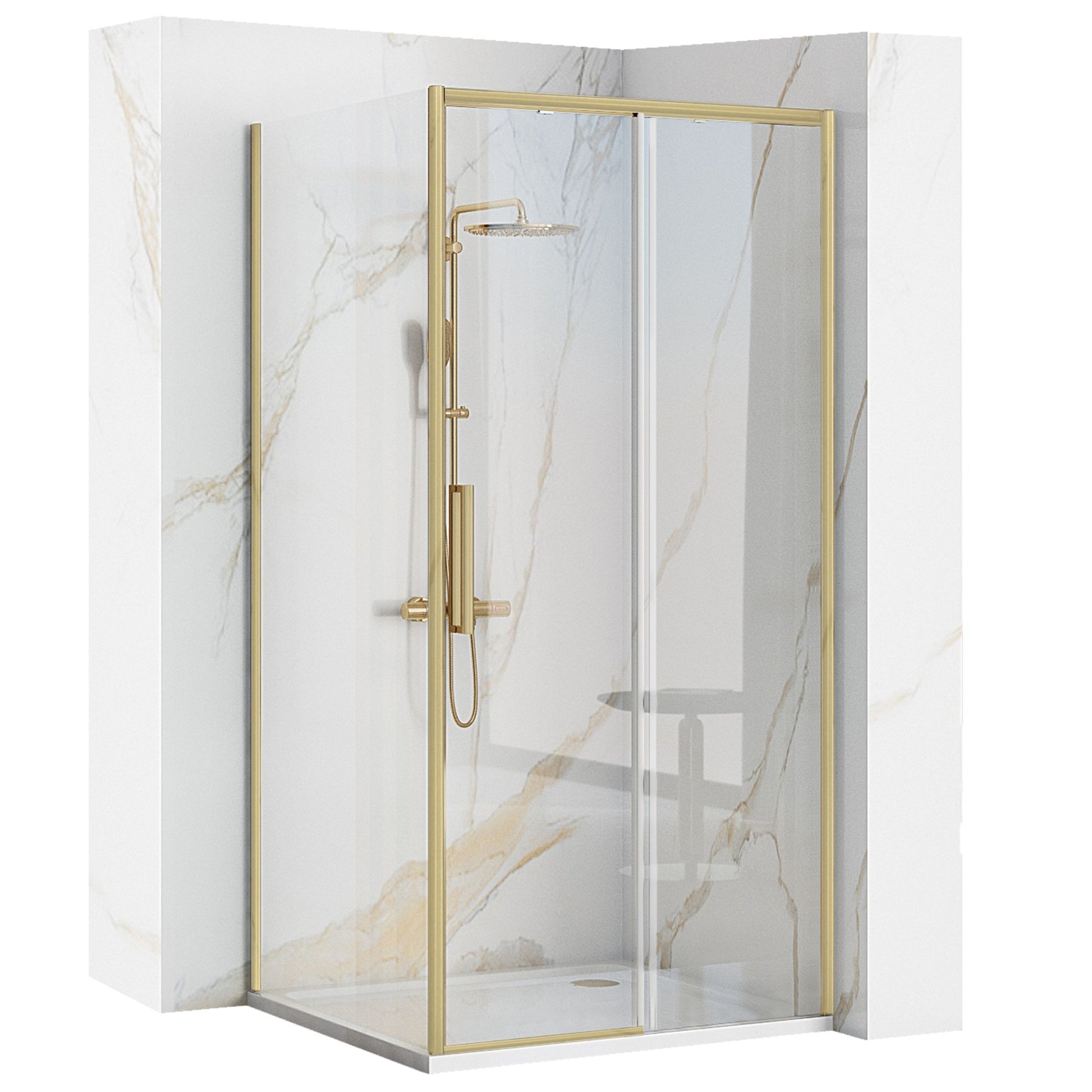 Cabina dus Rapid Slide Gold Brush Usa: 110 Perete: 100 1