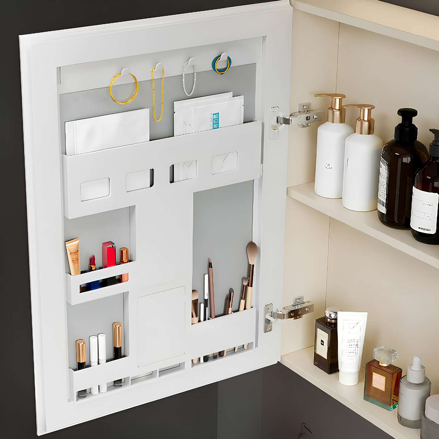 Set mobilier de baie cu lavoar Denver 60cm Creme  4