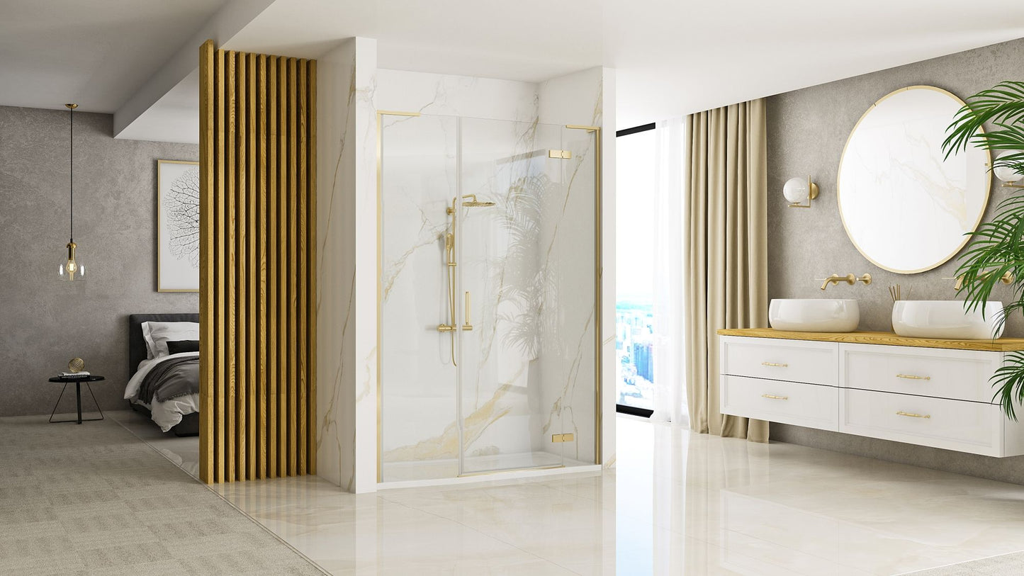Ușă de duș Rea Hugo 80 Gold Brush + Panou de duș 30 4