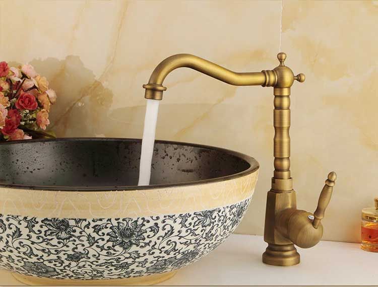 Baterie pentru lavoar Bona Old Gold inalta  7