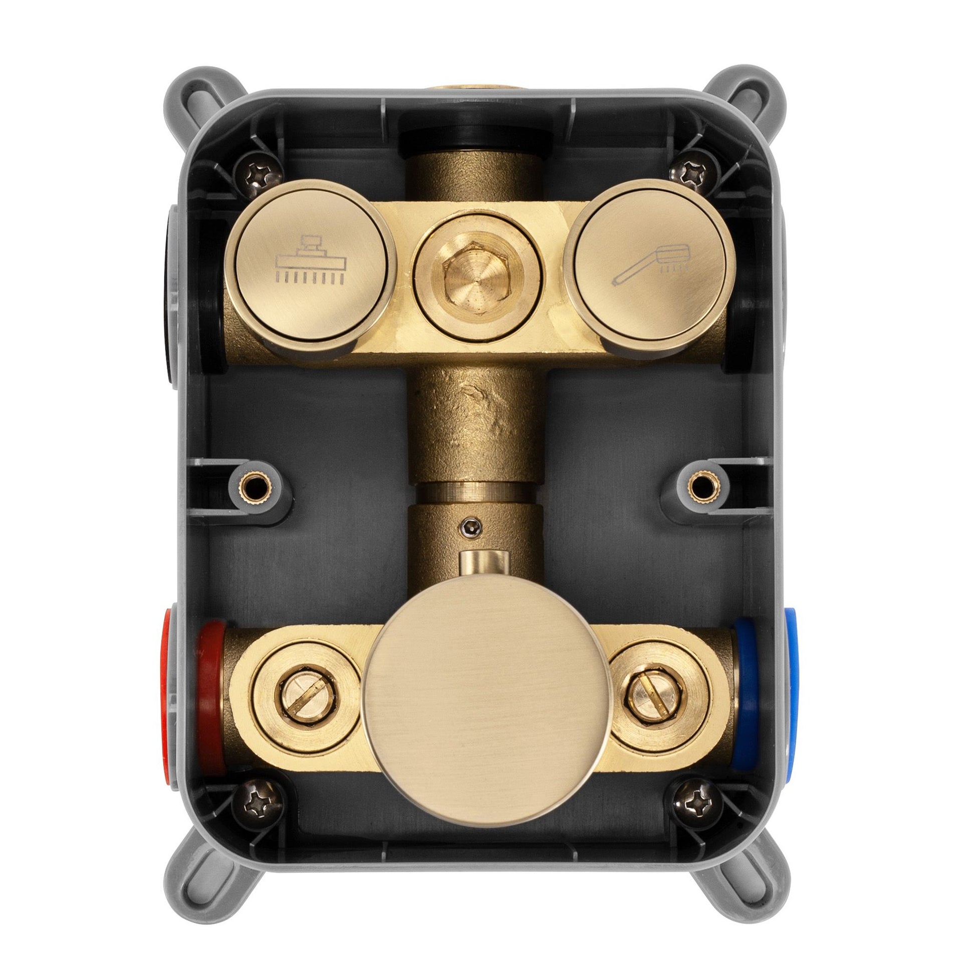 Set de duș incastrat Rea LUNGO Auriu Periat + BOX cu termostat  5