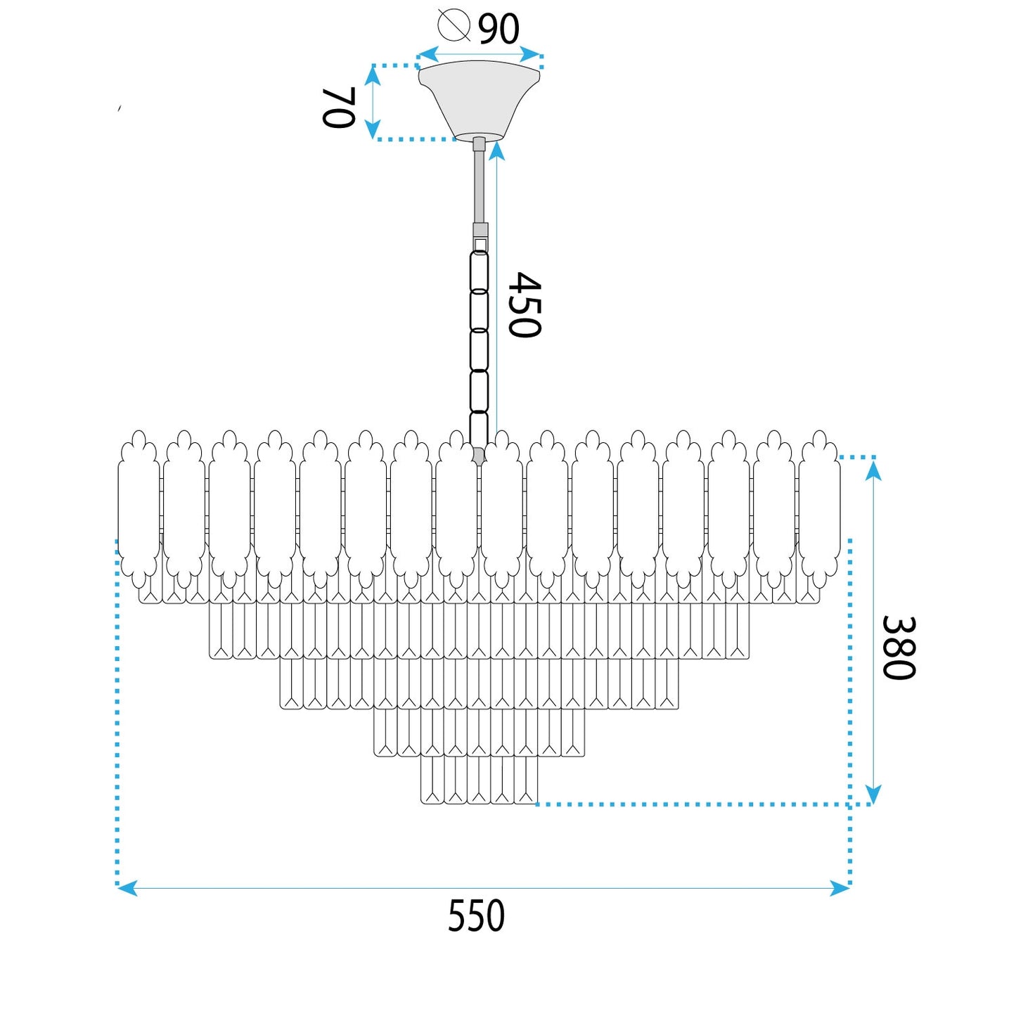 Lampă Suspendată Cristal G049-cp 60cm  10