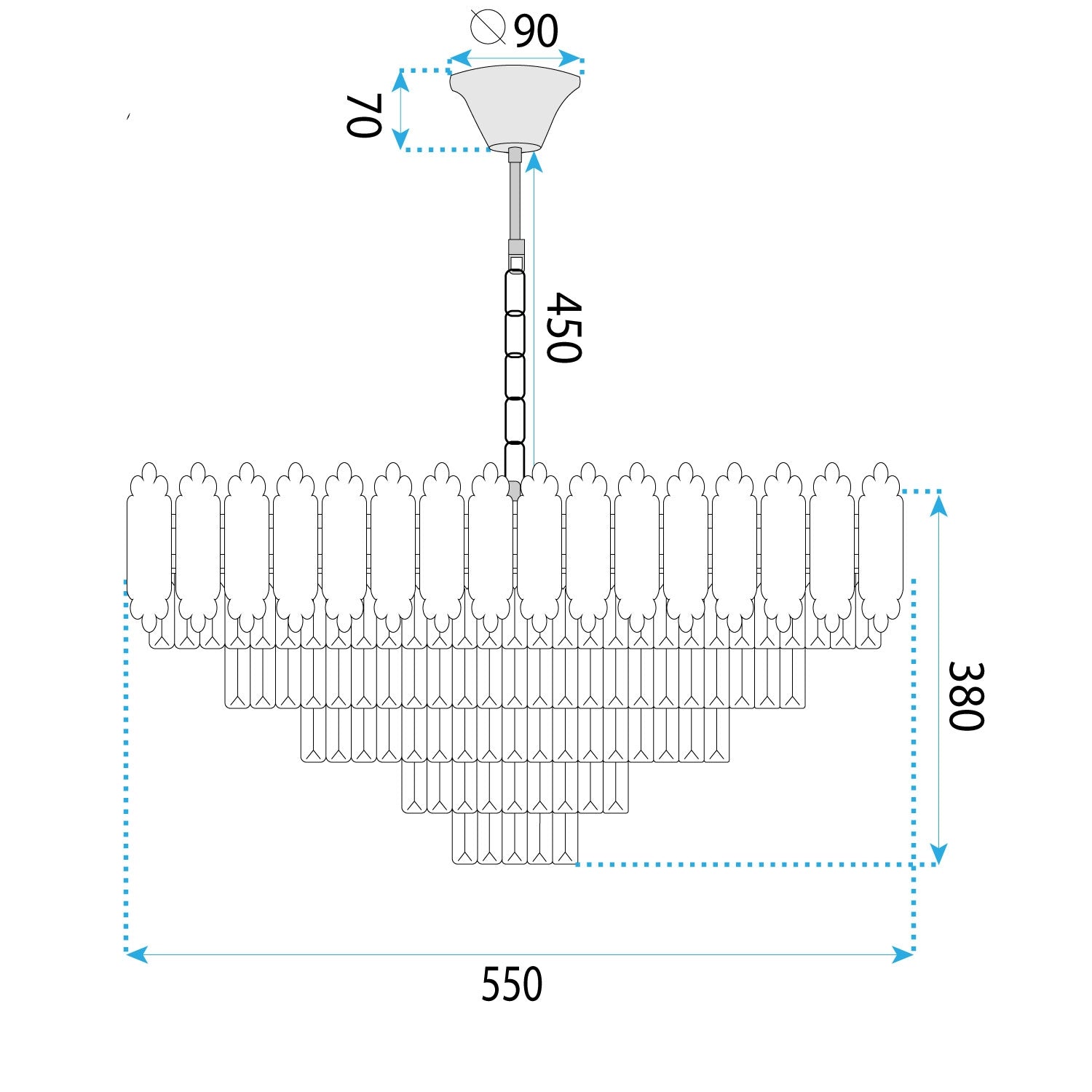 Lampă Suspendată Cristal G049-cp 60cm  10
