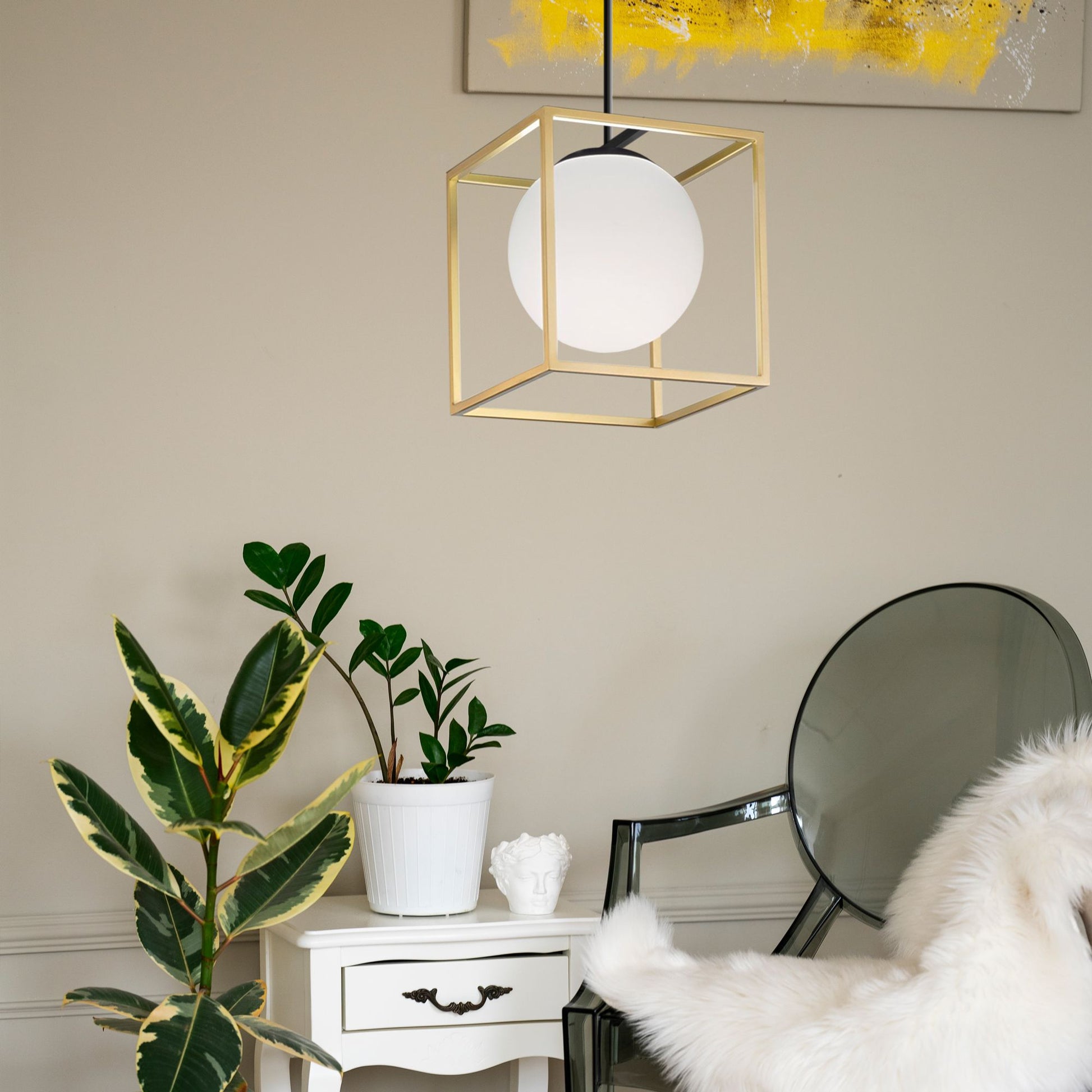 Lampă suspendată APP1165-1CP GOLD WHITE  4