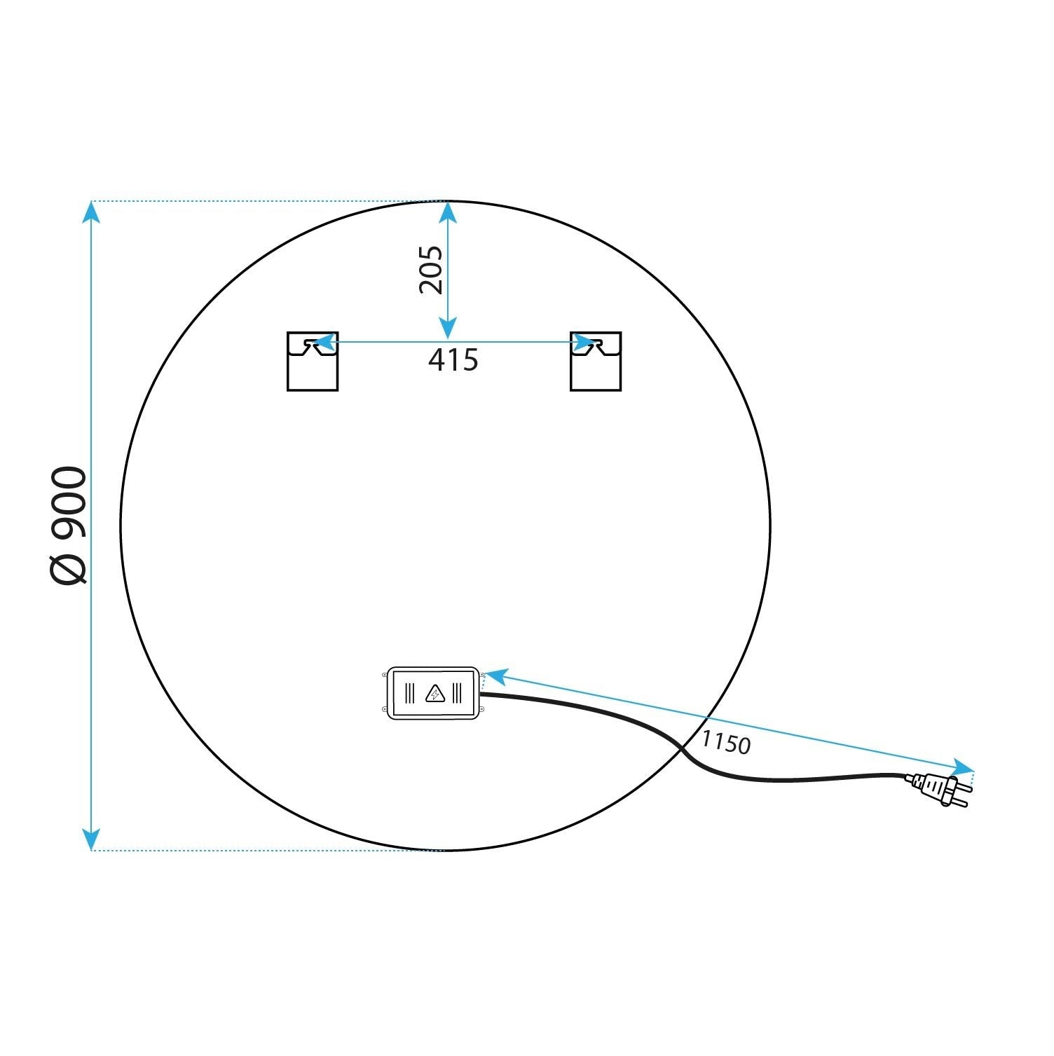 Oglindă LED 100cm MMJ BRUSH GOLD  10