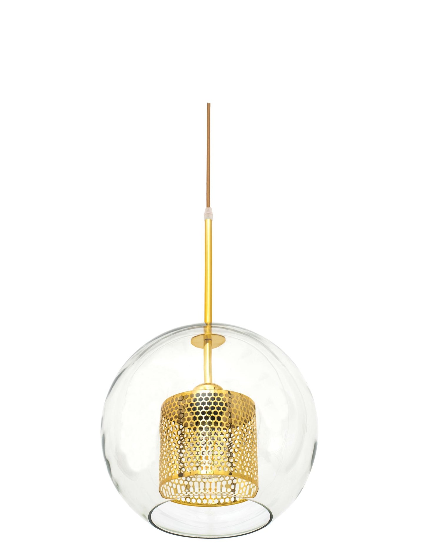 Lampă suspendată din sticlă galbena aurie APP556-1CP 30cm  8