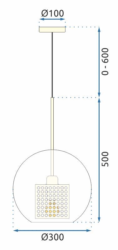 Lampă suspendată din sticlă galbena aurie APP556-1CP 30cm  9
