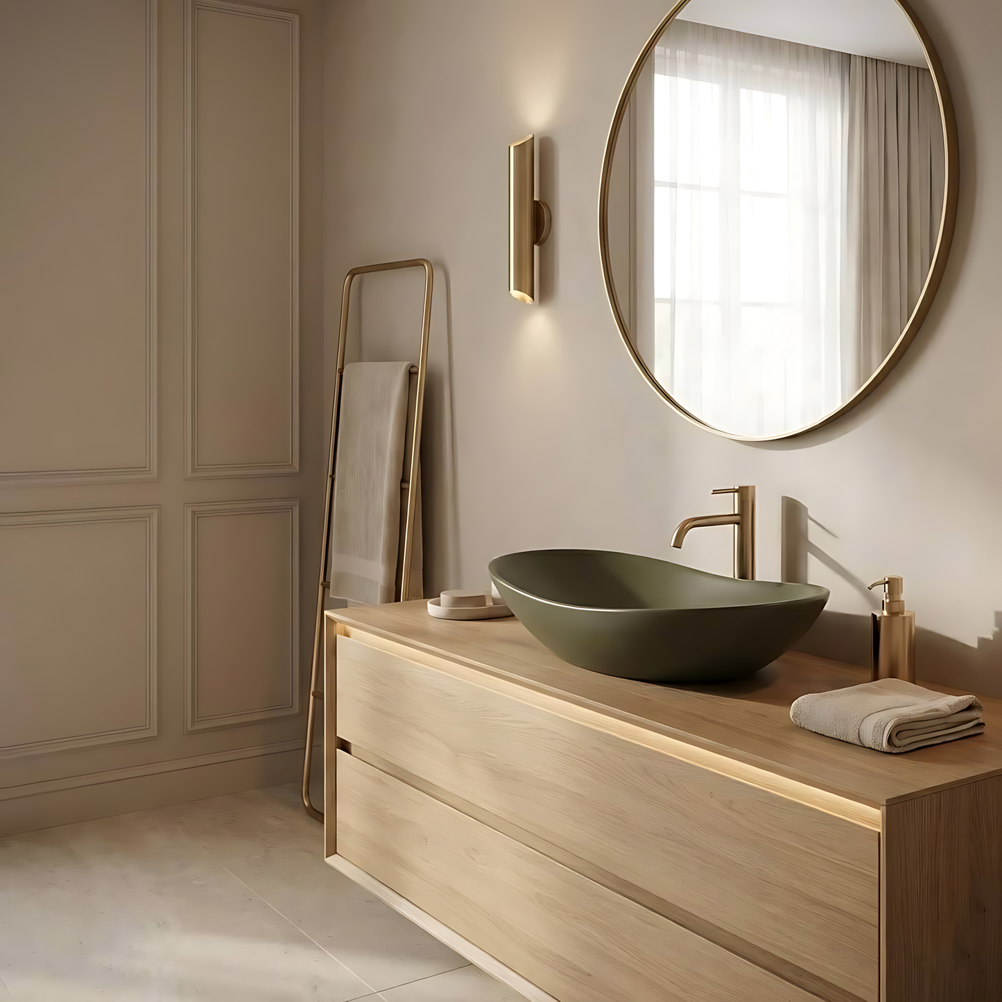 Lavoar pentru blat Rea Royal Olive Matt  5