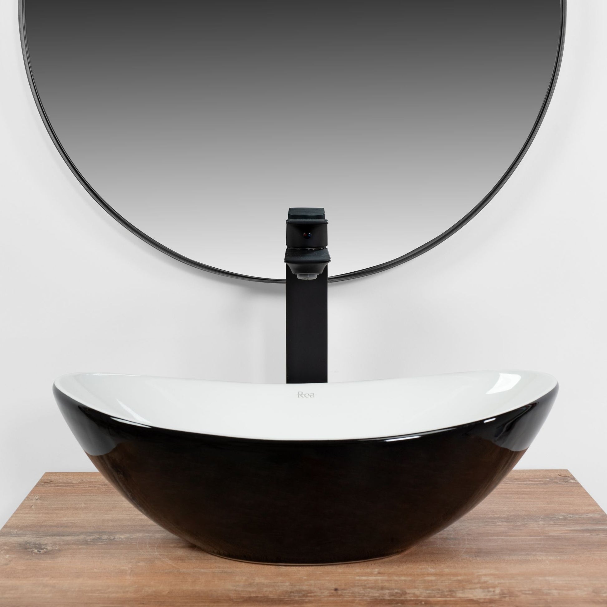 Lavoar pentru blat REA Royal Mini Black White 3
