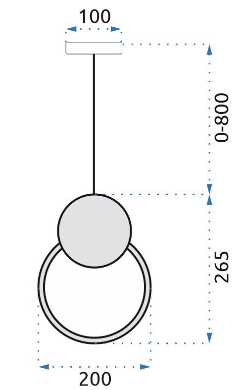Lampă suspendată de tavan LED APP852-CP BLACK  9