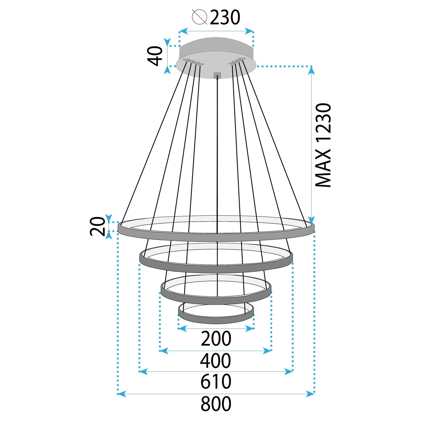 Lampa Wisząca Lhj014-cp4 Black  5