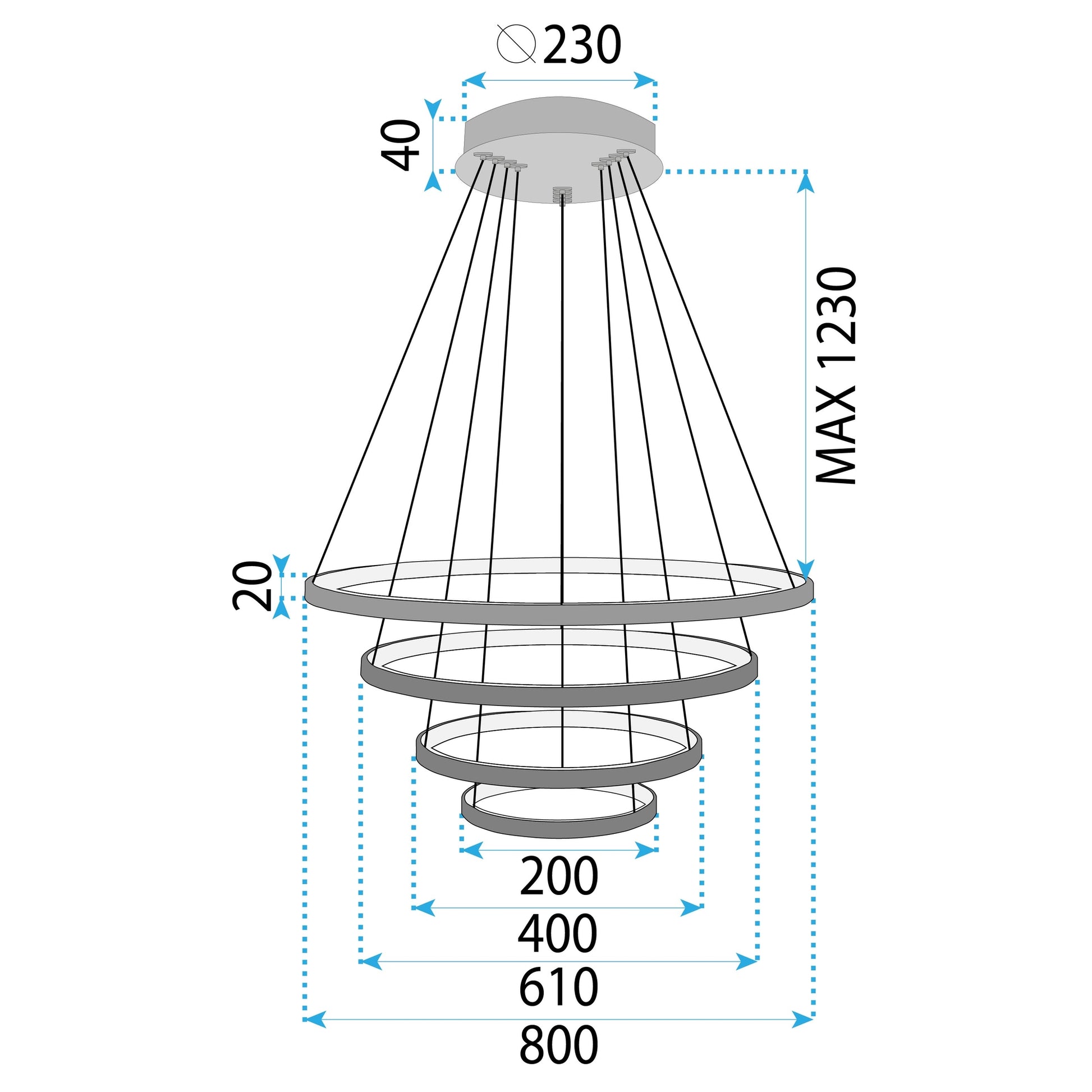 Lampa Wisząca Lhj014-cp4 Black  5