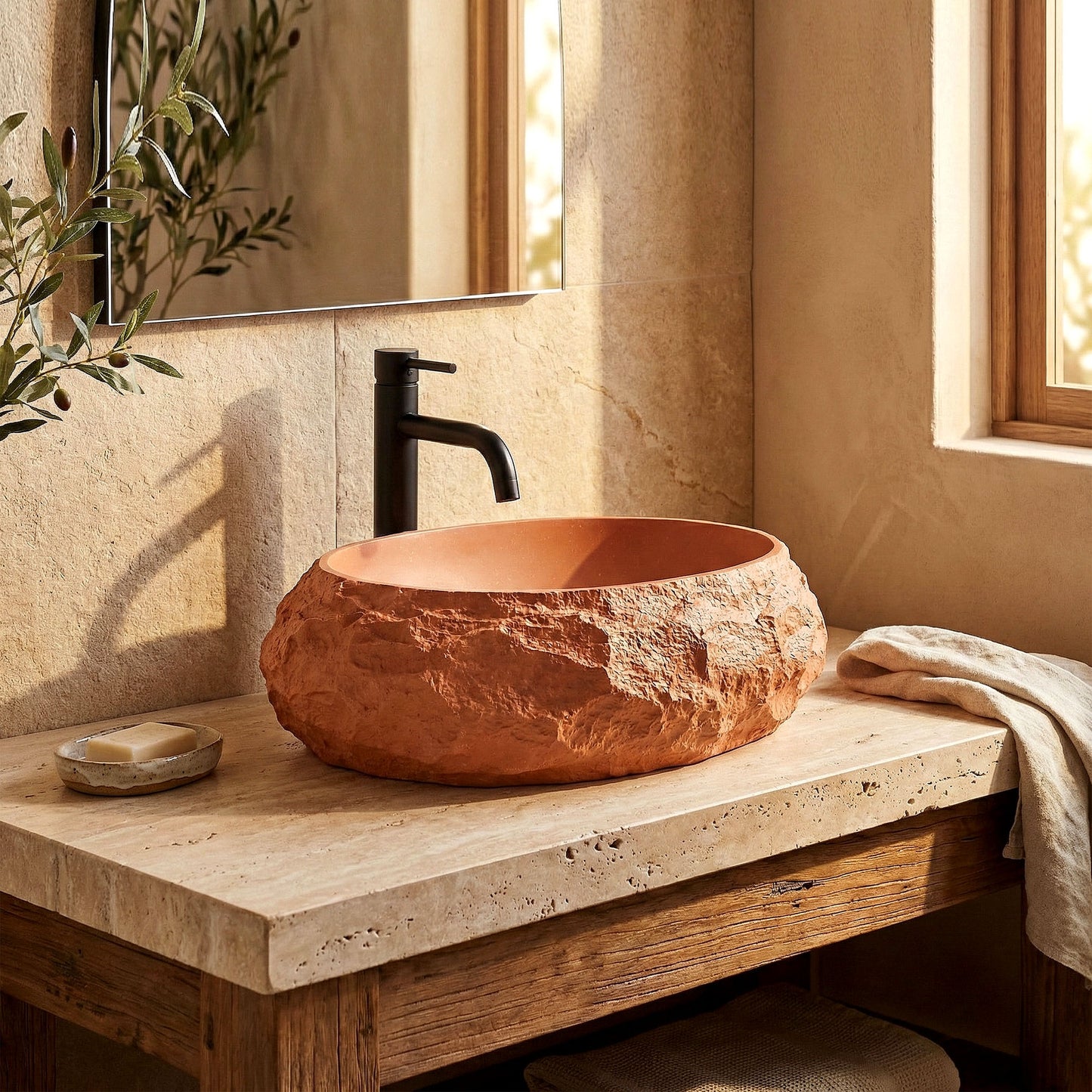 Lavoar pe blat Mika Terracotta  3